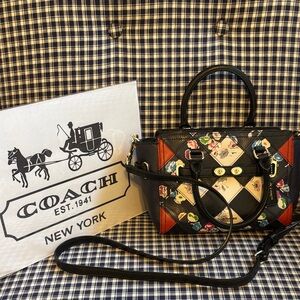 Coach Mini Swagger  Women's Floral Patchwork satchel with crossbody strap